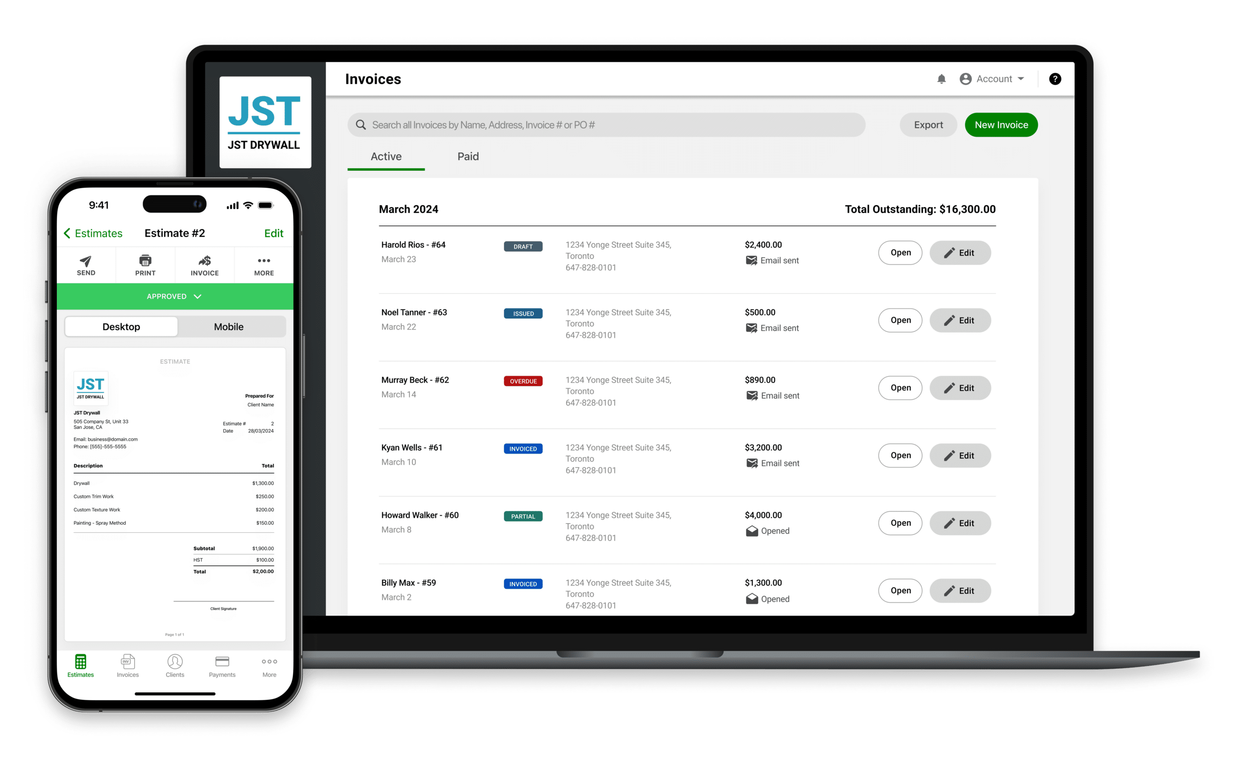 Joist Estimating and Invoicing for Contractors joist contractor software in devices